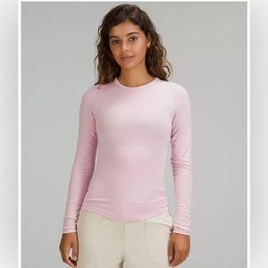 Lululemon long sleeved pale pink shirt